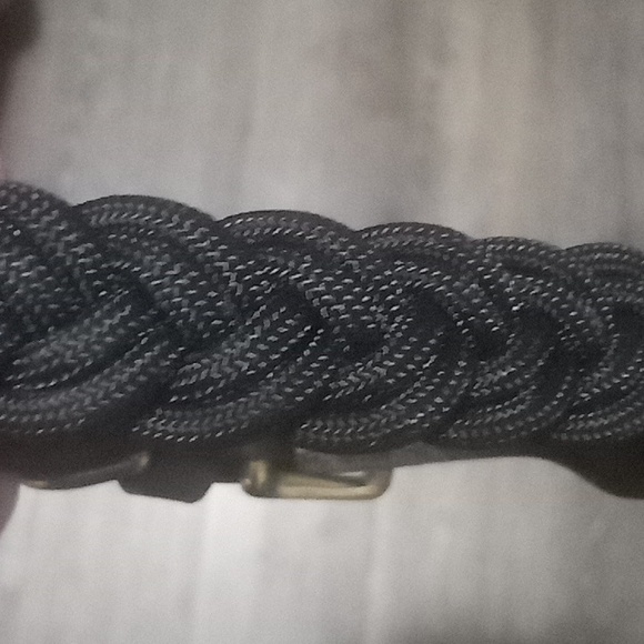 NWT: KNOTTY PETS, BRAIDED CLASSIC, DOG COLLAR, BLK W/BLK LTH & GOLD HARDWARE. - Picture 15 of 16